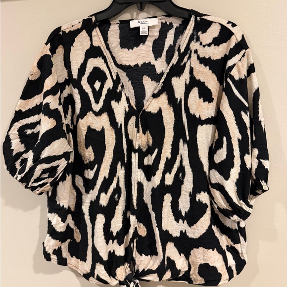 C by one Black & Beige Animal Print Two Piece Set – Wide Leg Full Length Pants - Picture 5 of 6